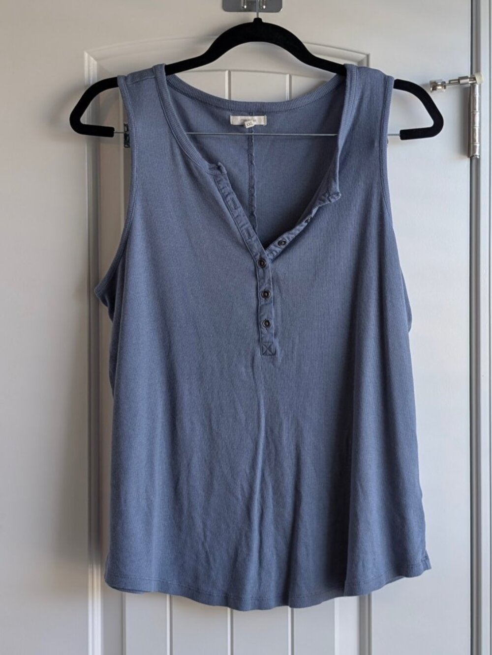 Maurices Blue Sleeveless Henley Top XXL